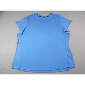 Nike Dri-Fit Shirt Womens 2X Blue Running Athletic Lightweight Performance Tee
